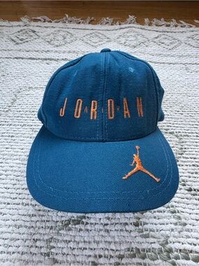 Vintage 90s Nike Air Jordan Pure Wool Hat Supercap Snapback Blue Orange
